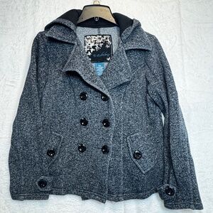 Sebby Peacoat Womens Size Medium Grey Heathered Polycotton Short Fall